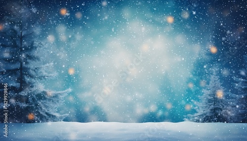 Enchanting winter scene with soft snowfall serene forest background digital art creation peaceful atmosphere captured from a close-up perspective evoking calm and wonder