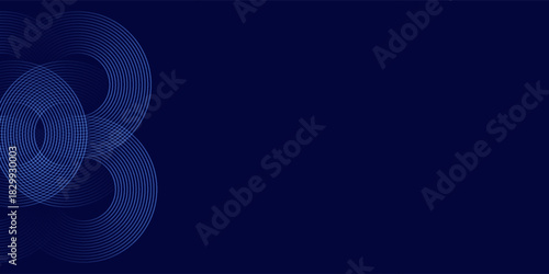 Modern glossy blue circle line pattern. Abstract geometric overlay for a dynamic background with a modern halftone vector design.