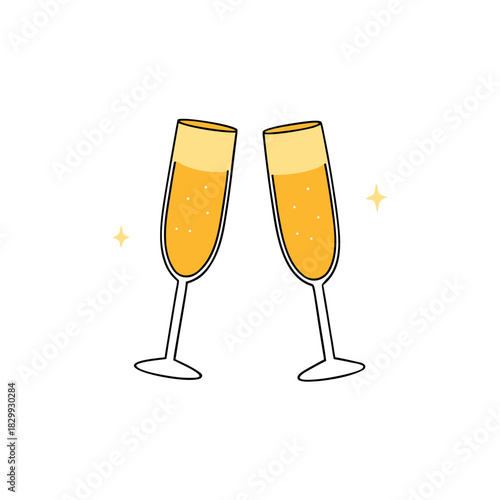 champagne glasses vector clip art for web and graphic design