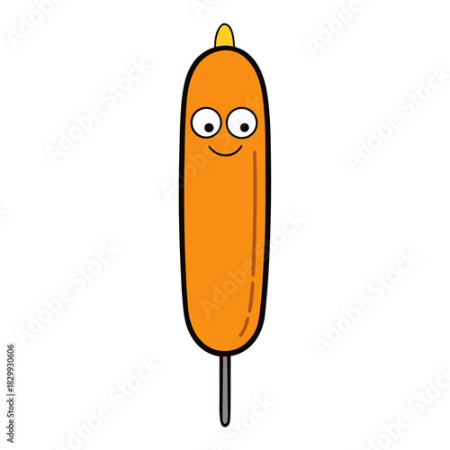 Vector Clip Art Corn Dog for Web and Graphic Design