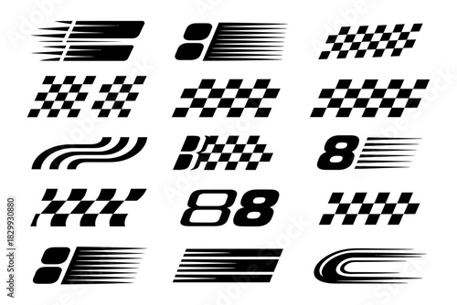 Racing and speed graphic elements