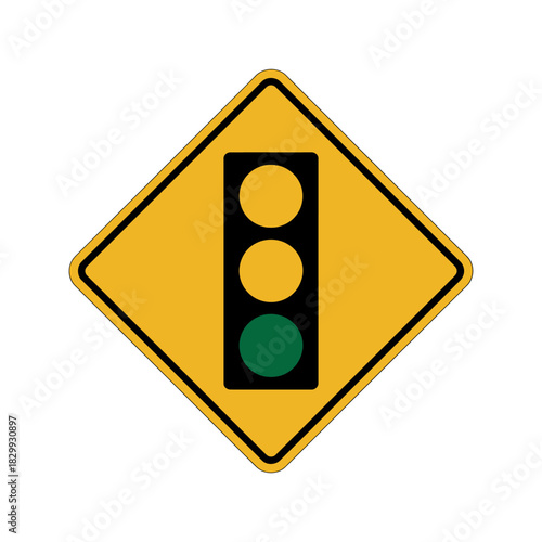Traffic signal ahead warning sign