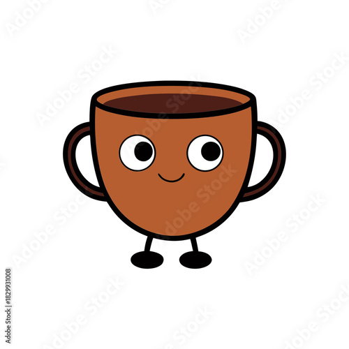 Vector Clip Art Espresso Cup on White Background for Web and Graphic Design