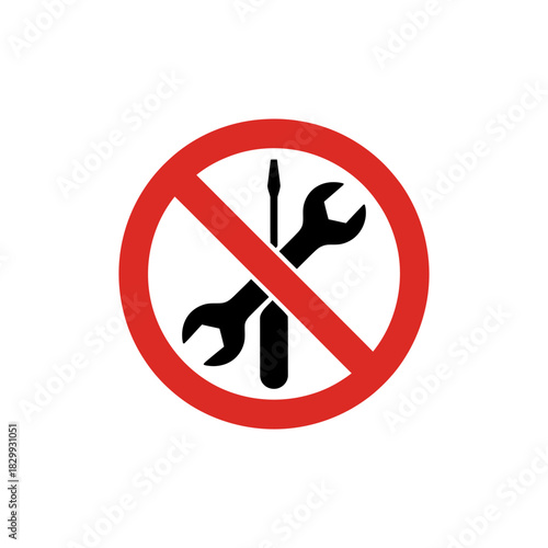 No tools allowed sign