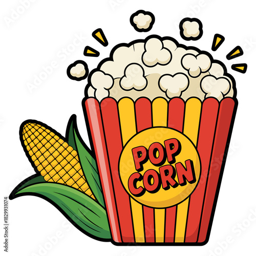 Popcorn bucket with ear of corn