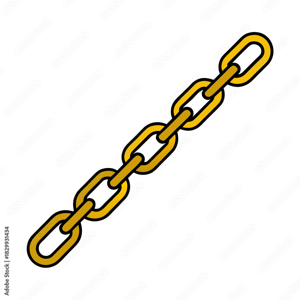 Fototapeta premium Vector Clip Art Gold Chain on White Background for Web and Graphic Design