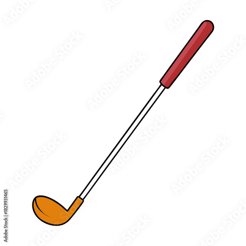 orange golf club with red handle clip art preview