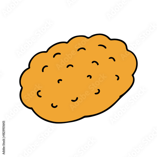 Vector Clip Art Hash Browns on White Background for Web and Graphic Design