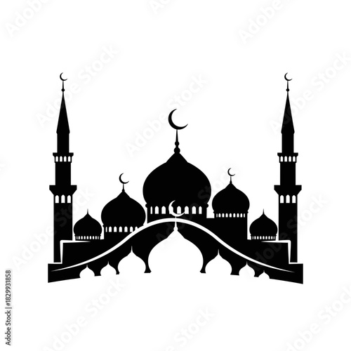 silhouette of mosque