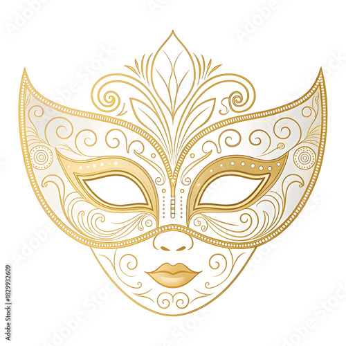A simple Venetian mask with smooth curves creating an elegant minimal visual symbolizing mystery sophistication