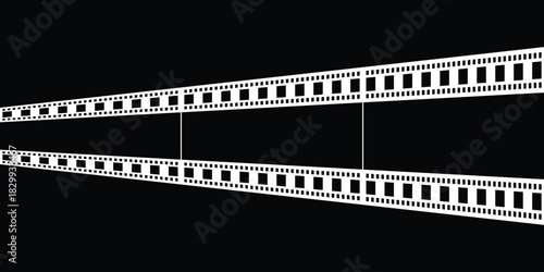 Film strip icon.  film strip vector with blank frames, perfect for vintage cinema photography and movie reel illustration. seamless vintage filmstrip roll frame. eps 10