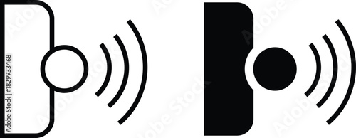 Infrared icon.  Remote control and IR signal signs.  Infrared sensor symbol. Invisible light and technology signs
