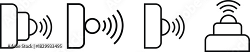 Infrared icon.  Remote control and IR signal signs.  Infrared sensor symbol. Invisible light and technology signs
