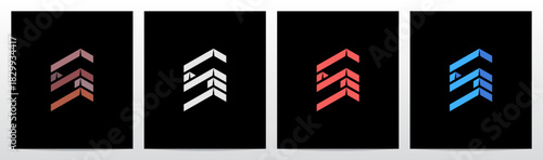 Brick Block Stack Building Structure 3-Dimensional Letter Initial Logo Design S