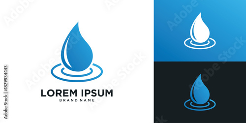 Blue water drop logo vector design