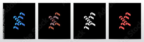 Brick Block Stack Building Structure 3-Dimensional Letter Initial Logo Design X