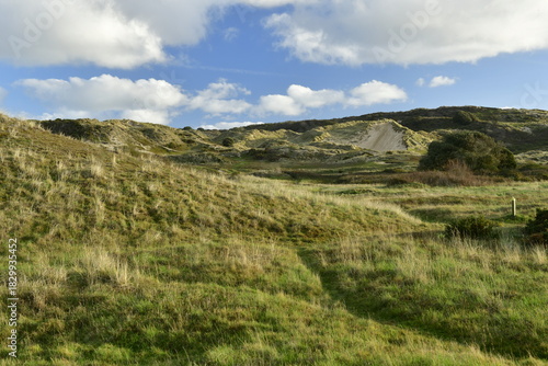 Sand dune, Jersey, U.K. Sunny Autumn day at the park.