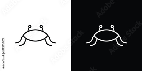 Spaghetti Monster Flying icons set with editable black and white stroke line style for ui designs