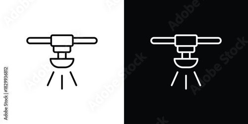 Sprinkler icons set with editable black and white stroke line style for ui designs