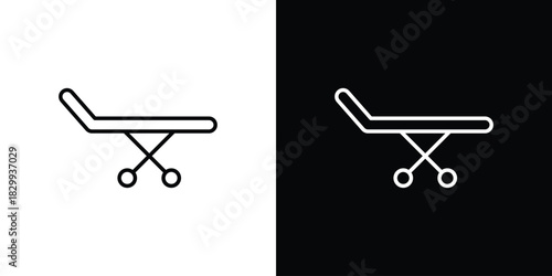 Stretcher icons set with editable black and white stroke line style for ui designs