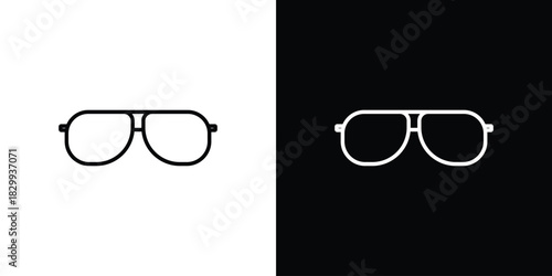 Sunglasses icons set with editable black and white stroke line style for ui designs