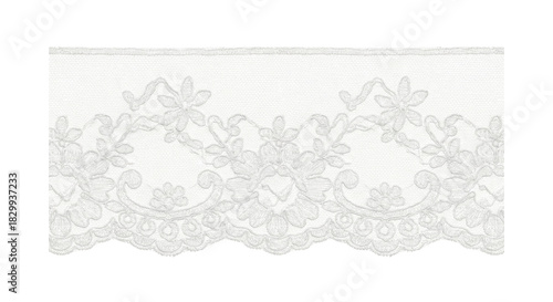 Konstfotografi White floral lace embroidery trim texture detail