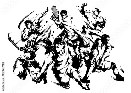 Spirit of Sports – Sumi-e Brush Art Collection