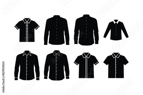 Men’s Apparel Silhouette Vector Set