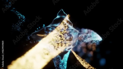 Abstract flowing shapes and forms with glowing light effects