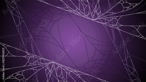Spider Web On Dark Background Halloween Design Elements Spooky Scary Horror Decor Vector