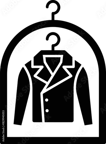 Clothes on Hanger in Garment Cover Illustration