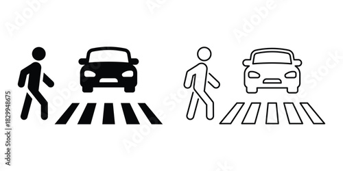 Walking Person Icons for Urban Traffic & Public Safety