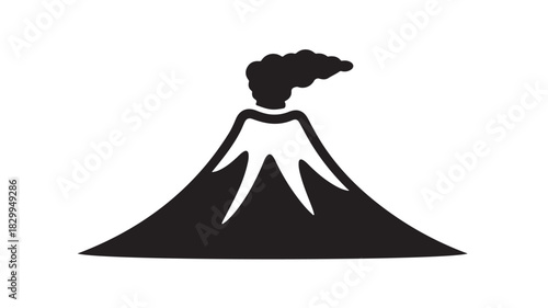 Volcano eruption icon simple flat vector glyph isolated on white background