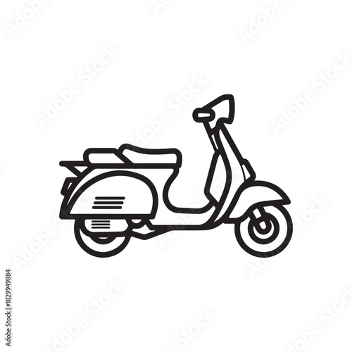 Scooter outline vector flat illustration design