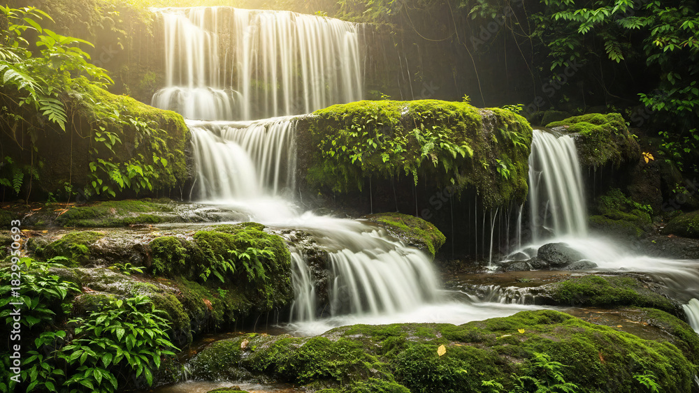 Naklejka premium Benang Kelambu waterfall with thin