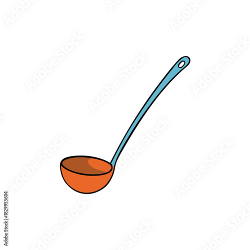 Vector Clip Art Ladle on White Background for Web and Graphic Design