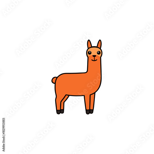vector clip art llama on white background for web and graphic design