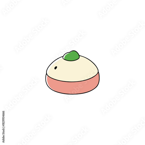 vector clip art mochi dessert on white background for web and graphic design