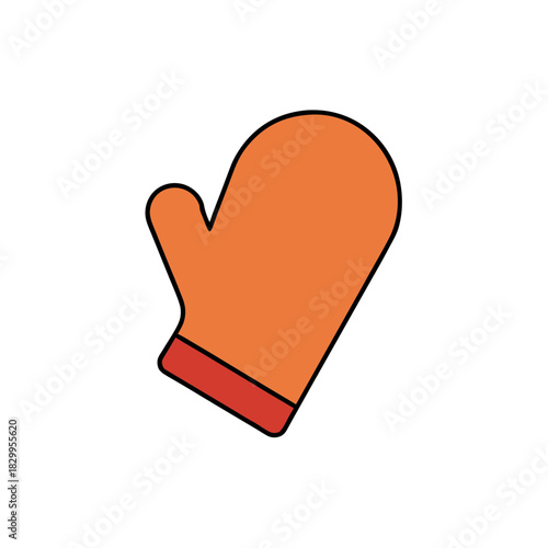 vector clip art oven mitt on white background for web and graphic design