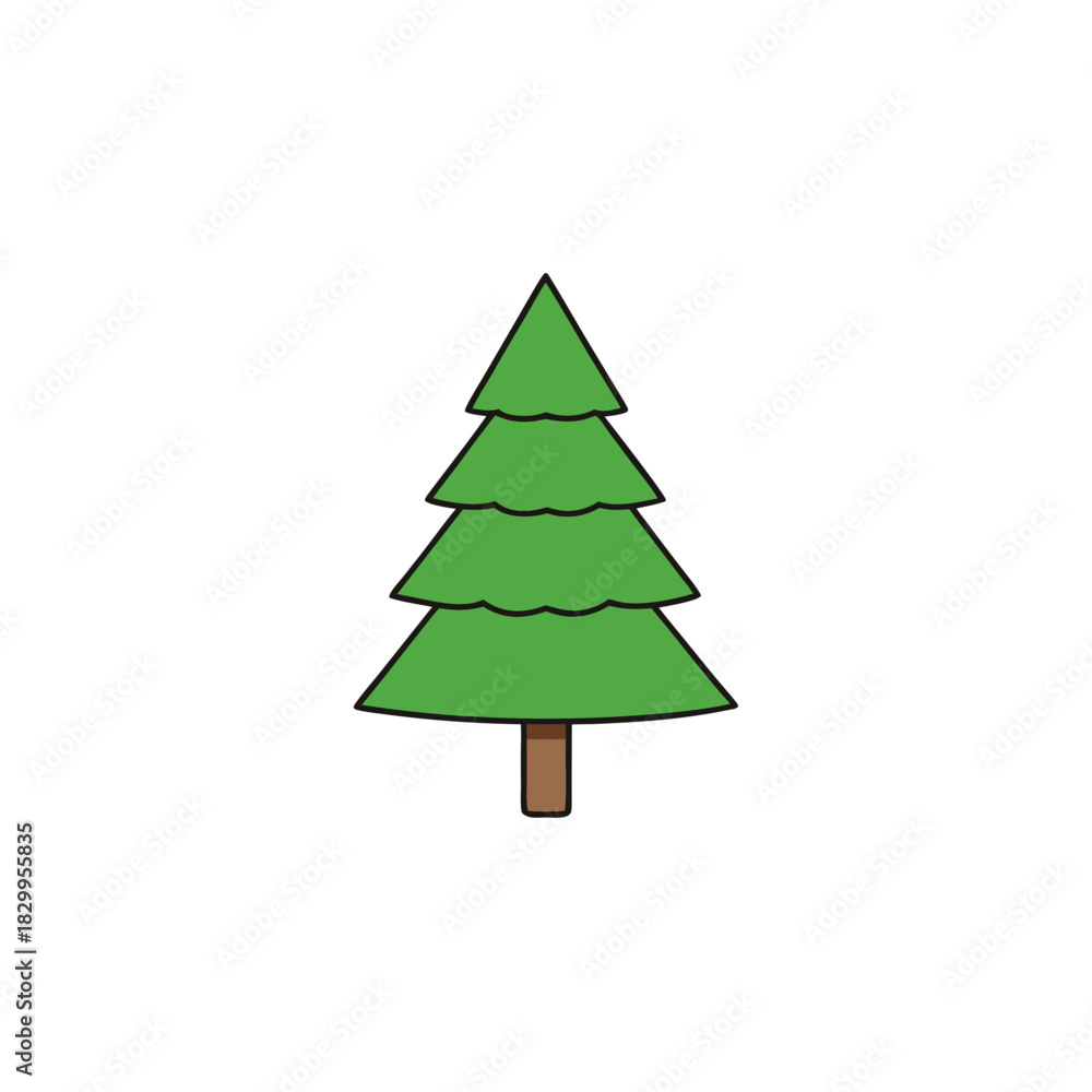 Fototapeta premium vector clip art pine tree on white background for web and graphic design