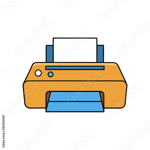 vector clip art printer on white background for web and graphic design