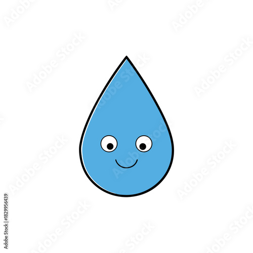 vector clip art rain drop on white background for web and graphic design