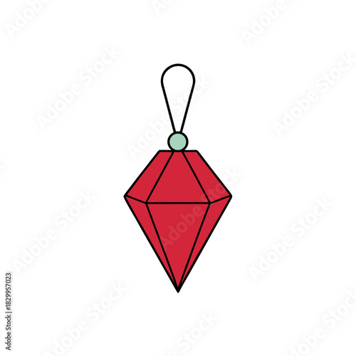 vector clip art ruby pendant on white background for web and graphic design