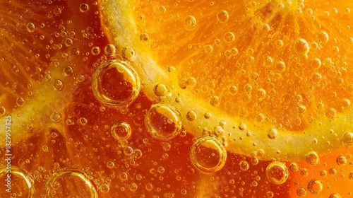 Fresh orange juice texture with citrus pulp