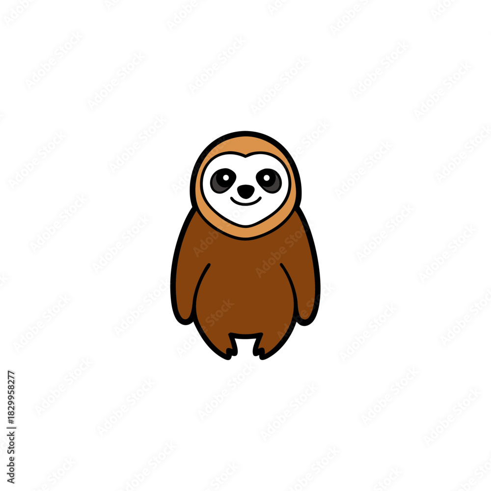 Naklejka premium vector clip art sloth on white background for web and graphic design