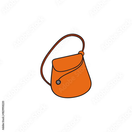 vector clip art sling bag on white background for web and graphic design