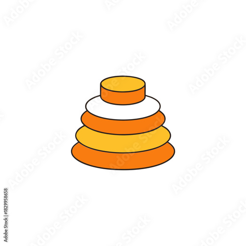 vector clip art stacking rings on white background for web and graphic design