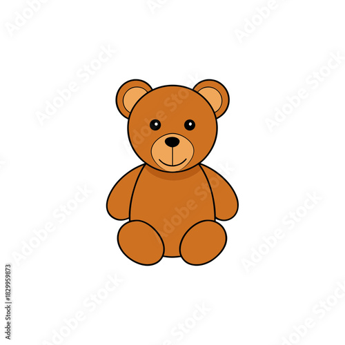 vector clip art teddy bear on white background for web and graphic design