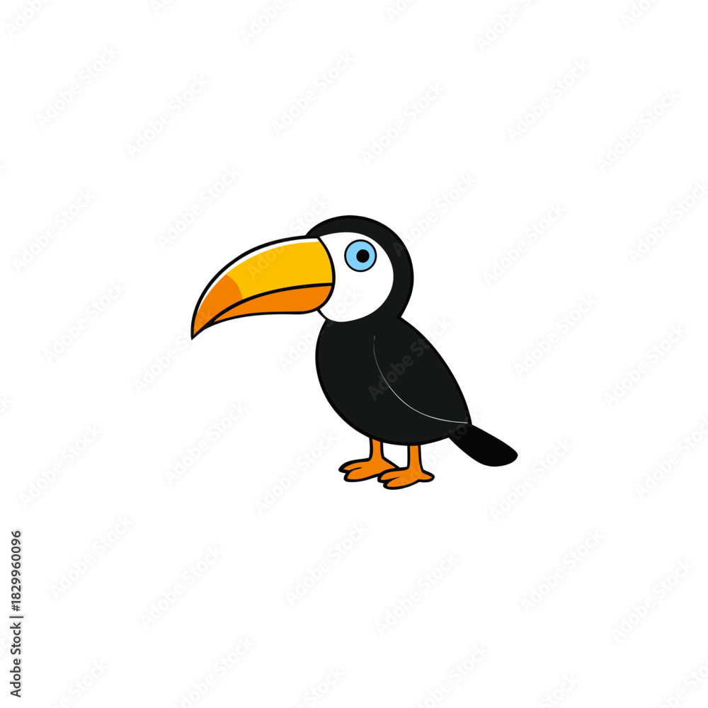 Fototapeta premium vector clip art toucan bird on white background for web and graphic design