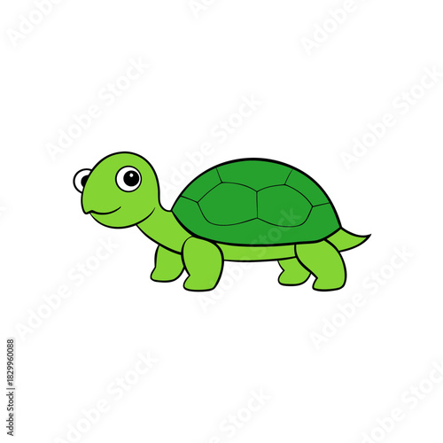 vector clip art tortoise on white background for web and graphic design